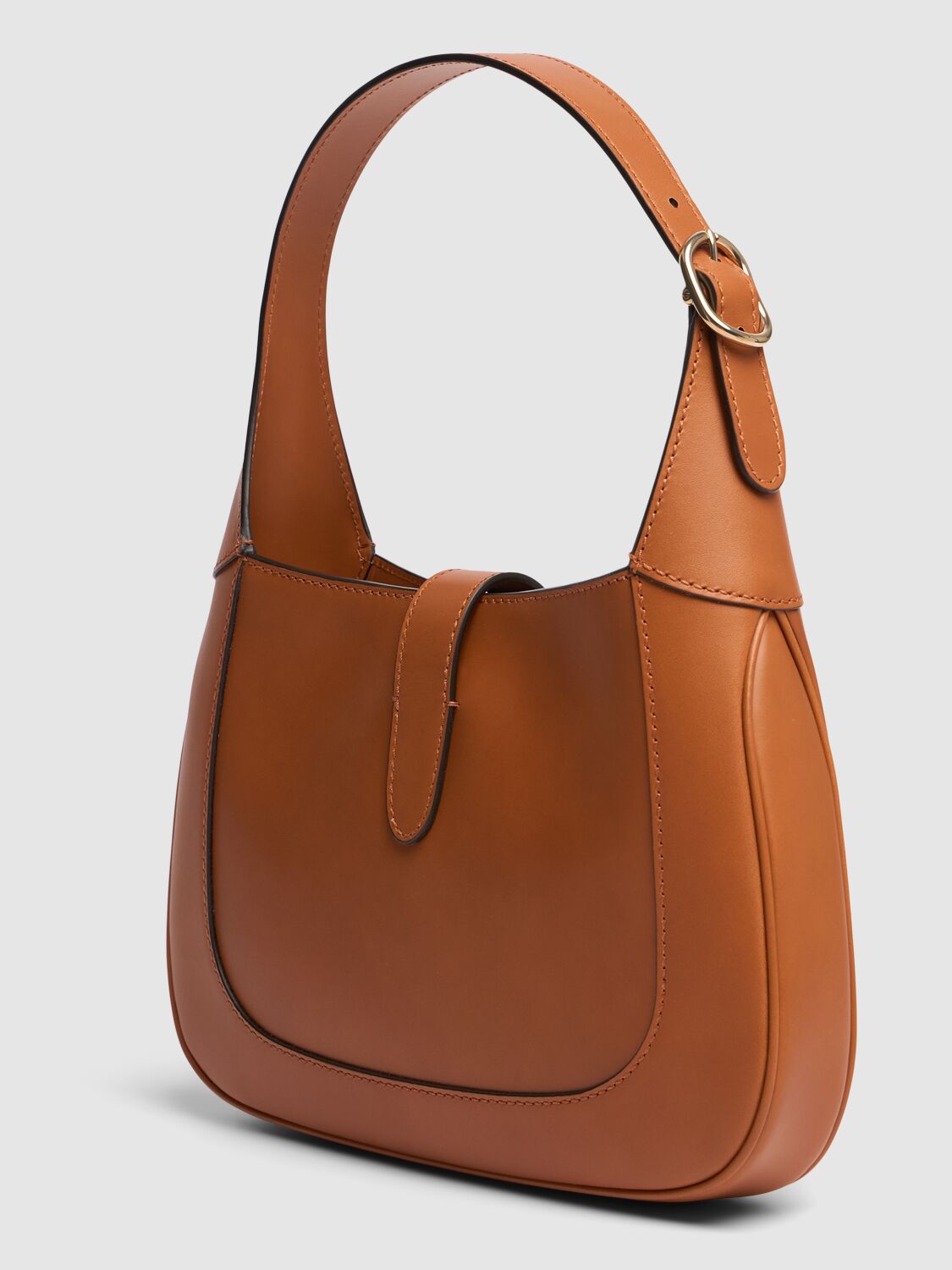 Shop Gucci Small Jackie Leather Shoulder Bag In Brown