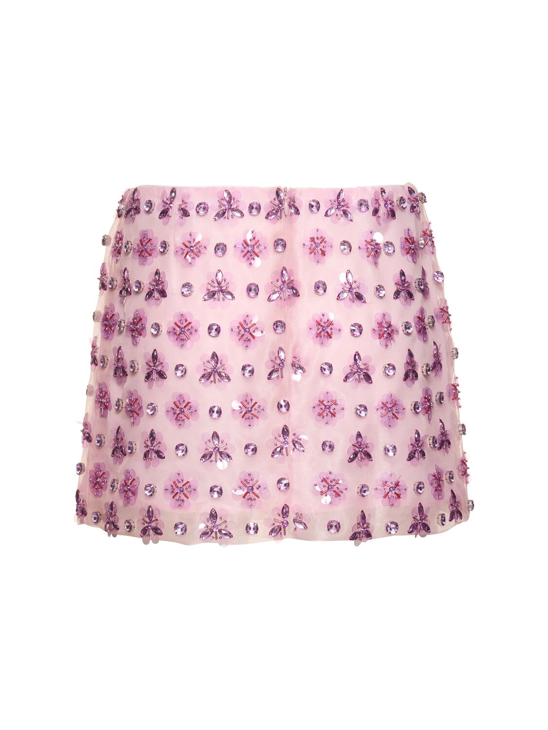 Shop Des Phemmes Embellished Organza Mini Skirt In Multi Lilac