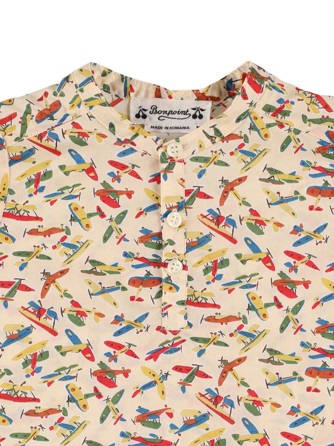 Shop Bonpoint Cotton Poplin Shirt In Multicolor