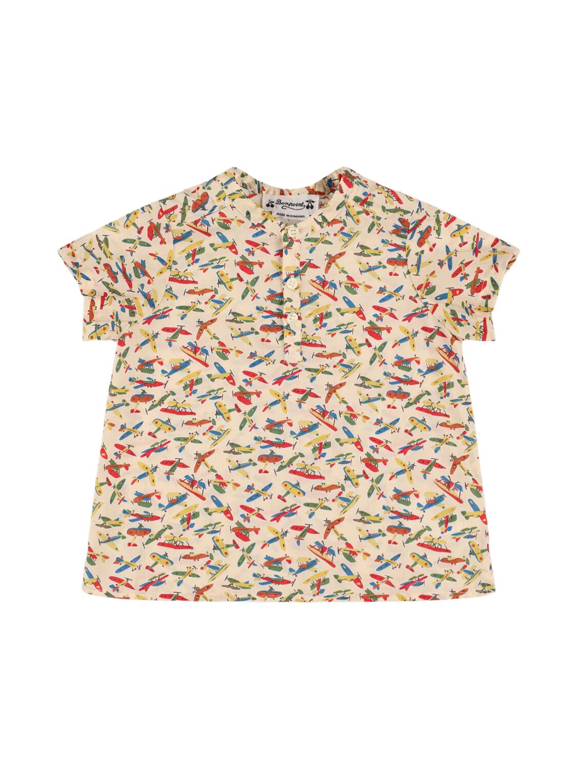 Bonpoint Kids' Cotton Poplin Shirt In Multicolor
