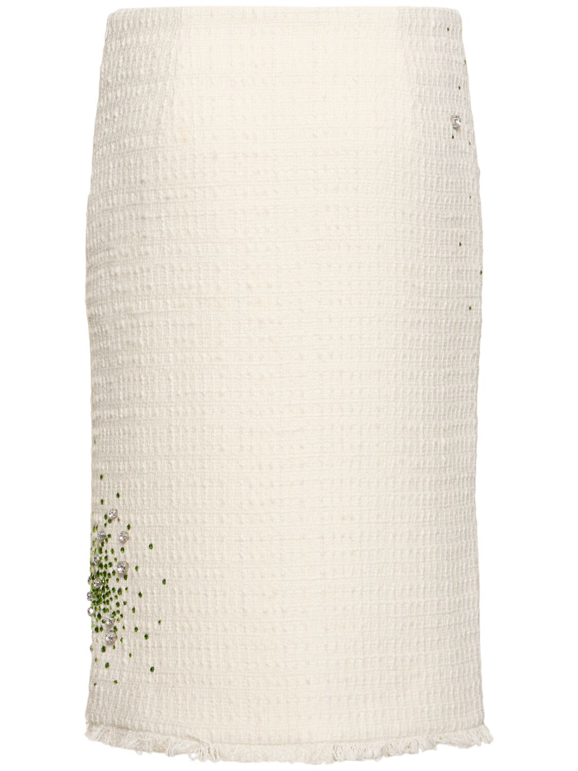 Shop Des Phemmes Tweed Rounded Edge Mini Skirt In White