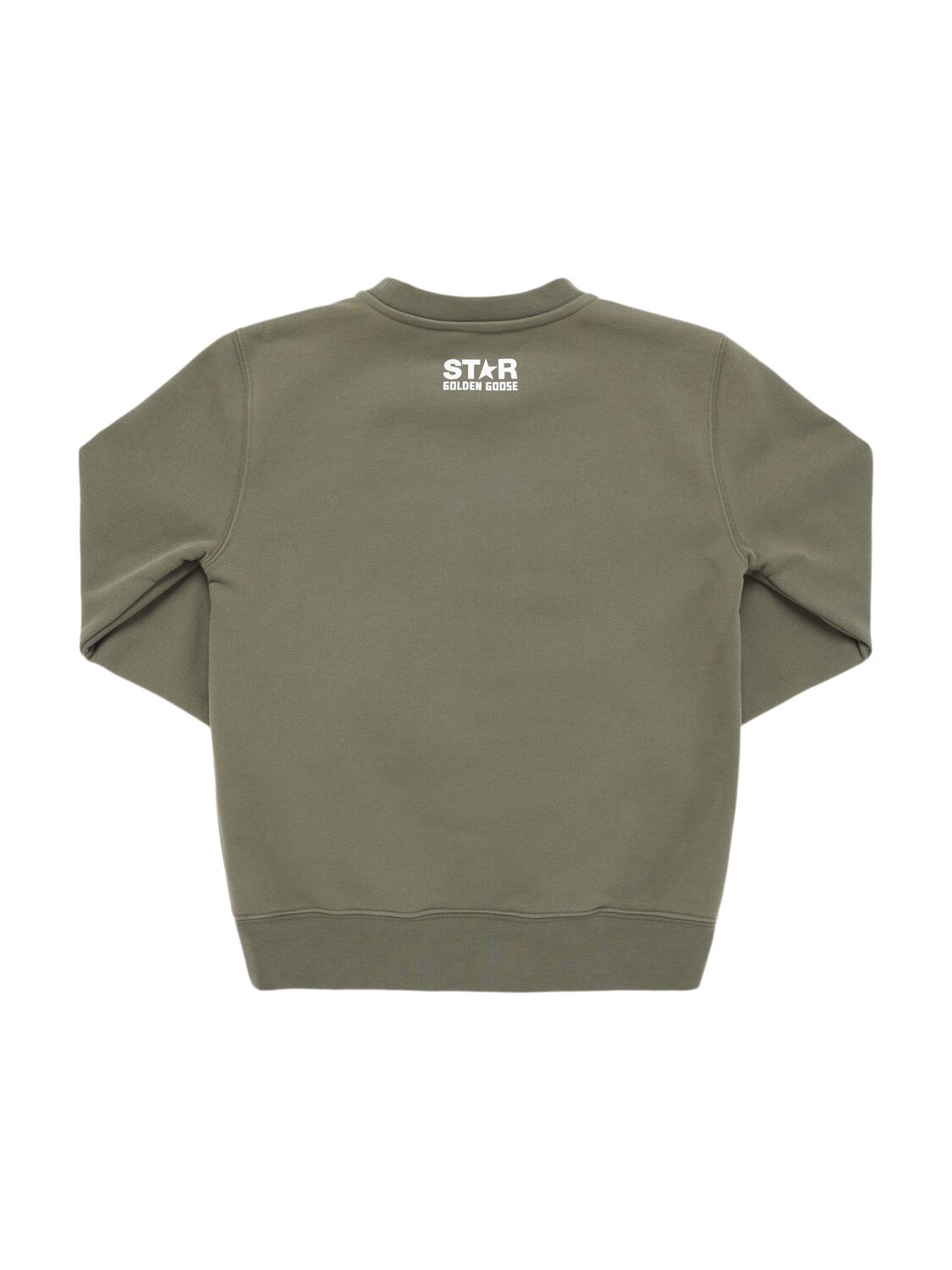 Shop Golden Goose Star Logo Cotton Blend Sweatshirt In Green