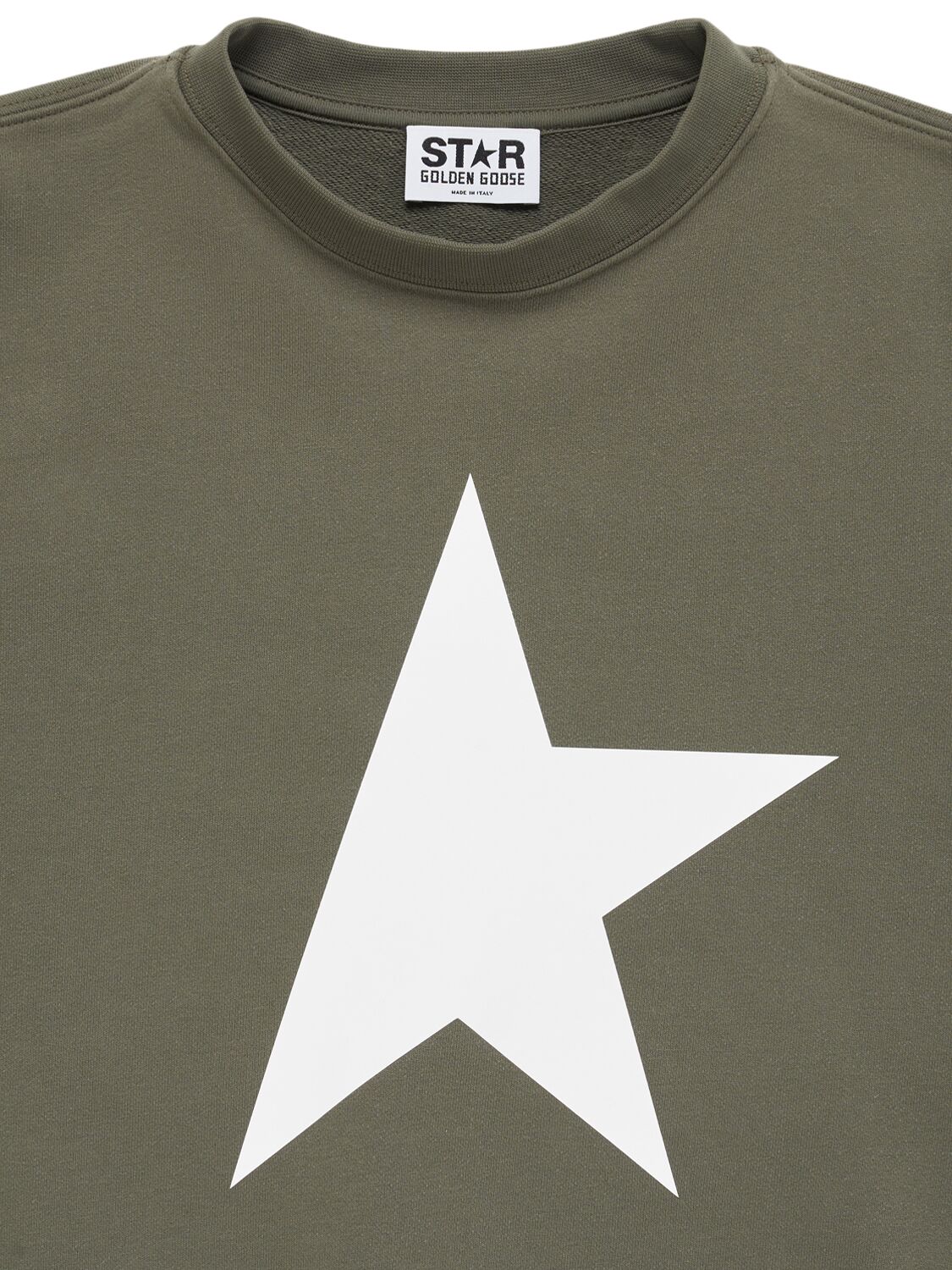 Shop Golden Goose Star Logo Cotton Blend Sweatshirt In Green