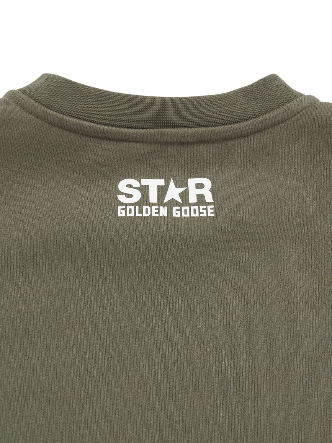 Shop Golden Goose Star Logo Cotton Blend Sweatshirt In Green