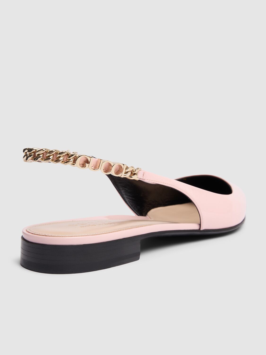 Shop Gucci 15mm Signoria Leather Ballet Flats In Candy Cotton