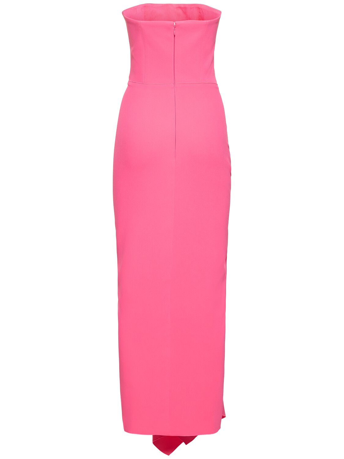 Shop Solace London Thalia Woven Crepe Strapless Midi Dress In Pink