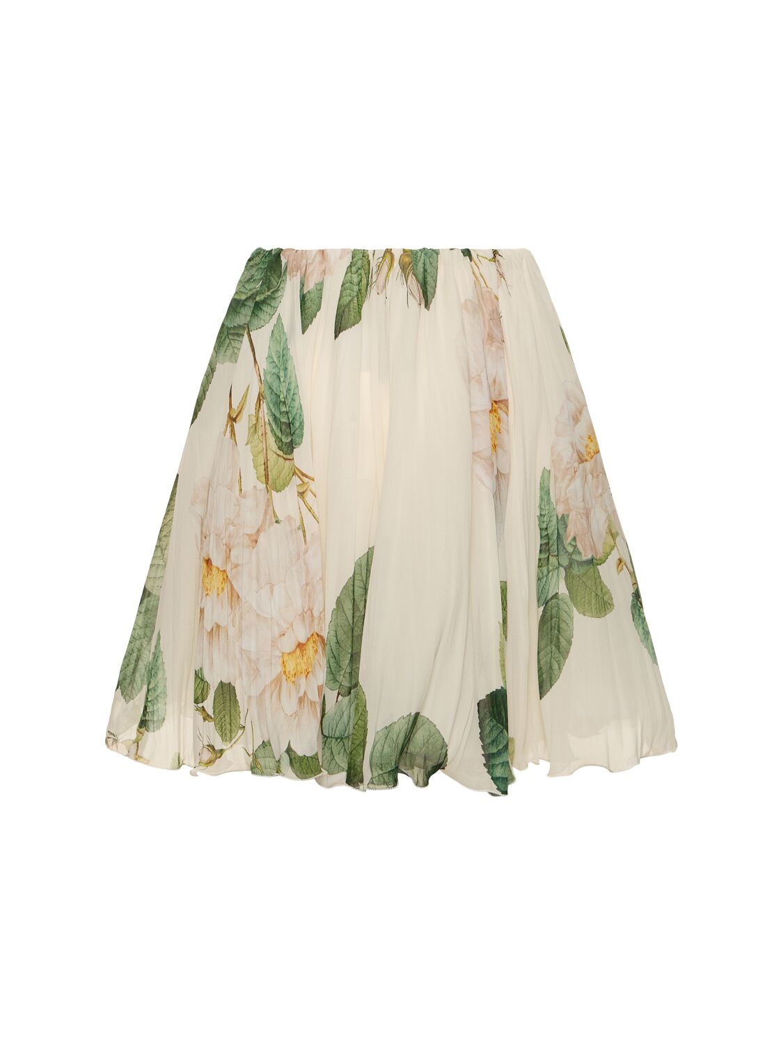 Shop Giambattista Valli Georgette Mini Skirt In Ivory,multi