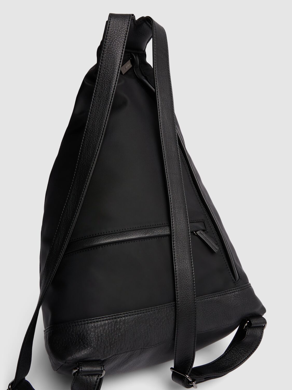 Shop Yohji Yamamoto Hakama Nylon & Leather Backpack In Black