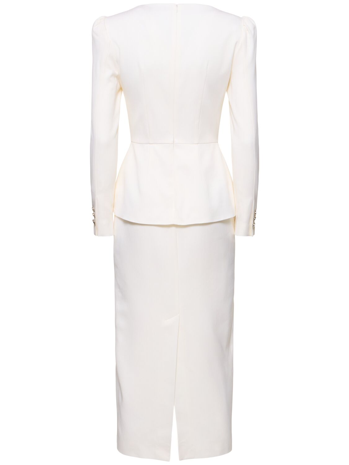 Shop Alessandra Rich Light Wool Double Breasted Dress In White