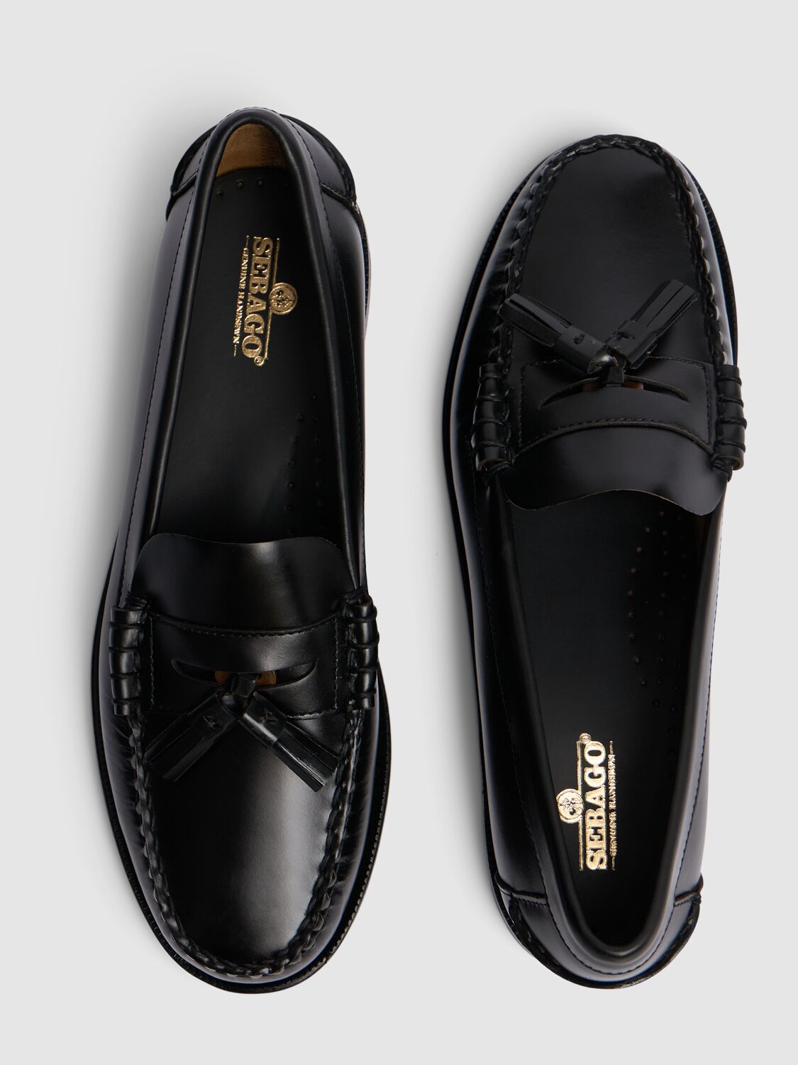 Shop Sebago Classic Dan Multi Tassel Leather Loafers In Black,pink
