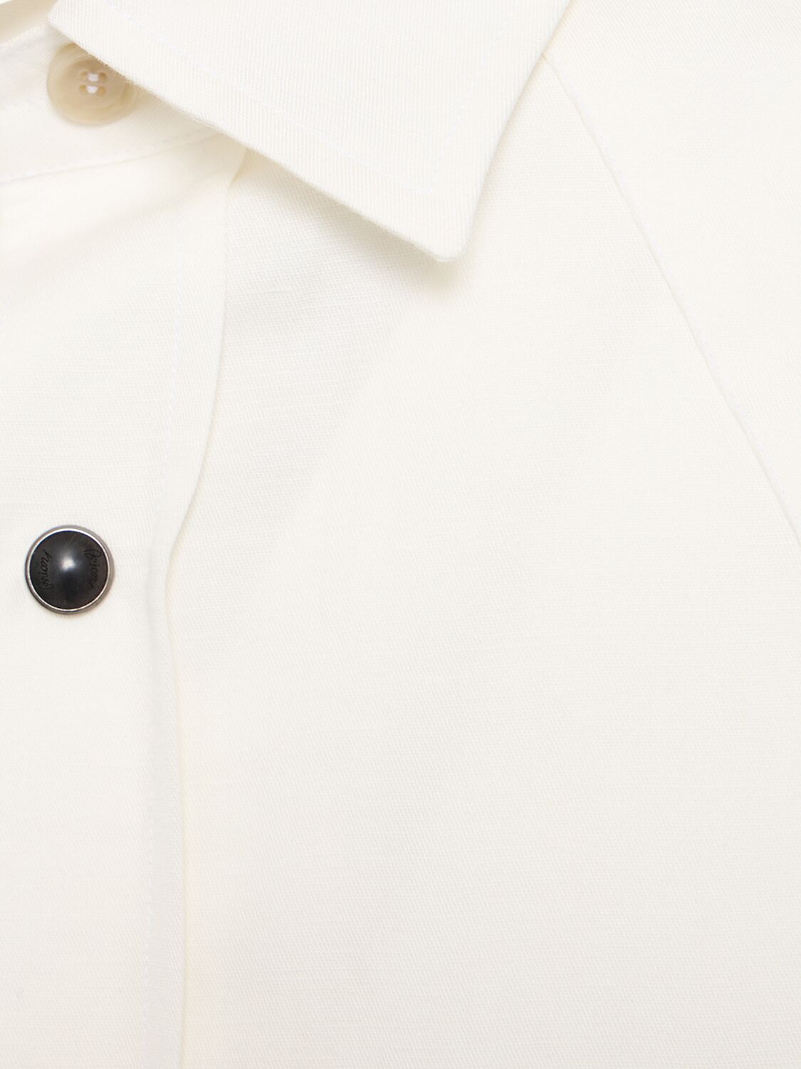 Shop Brioni Cotton & Linen Western Shirt In Off White