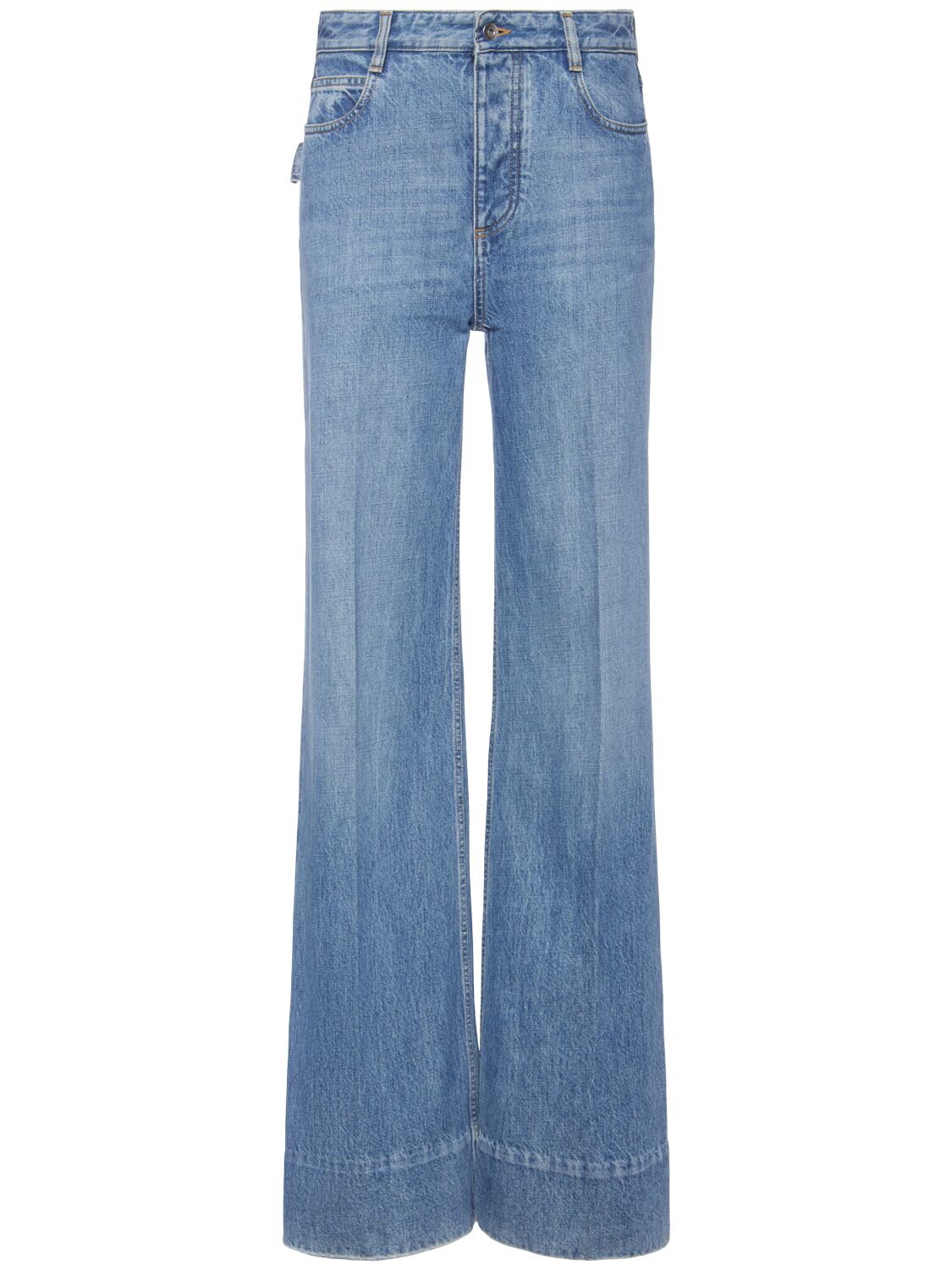 Bottega Veneta Vintage Indigo Wide Leg Denim Jeans In Blue