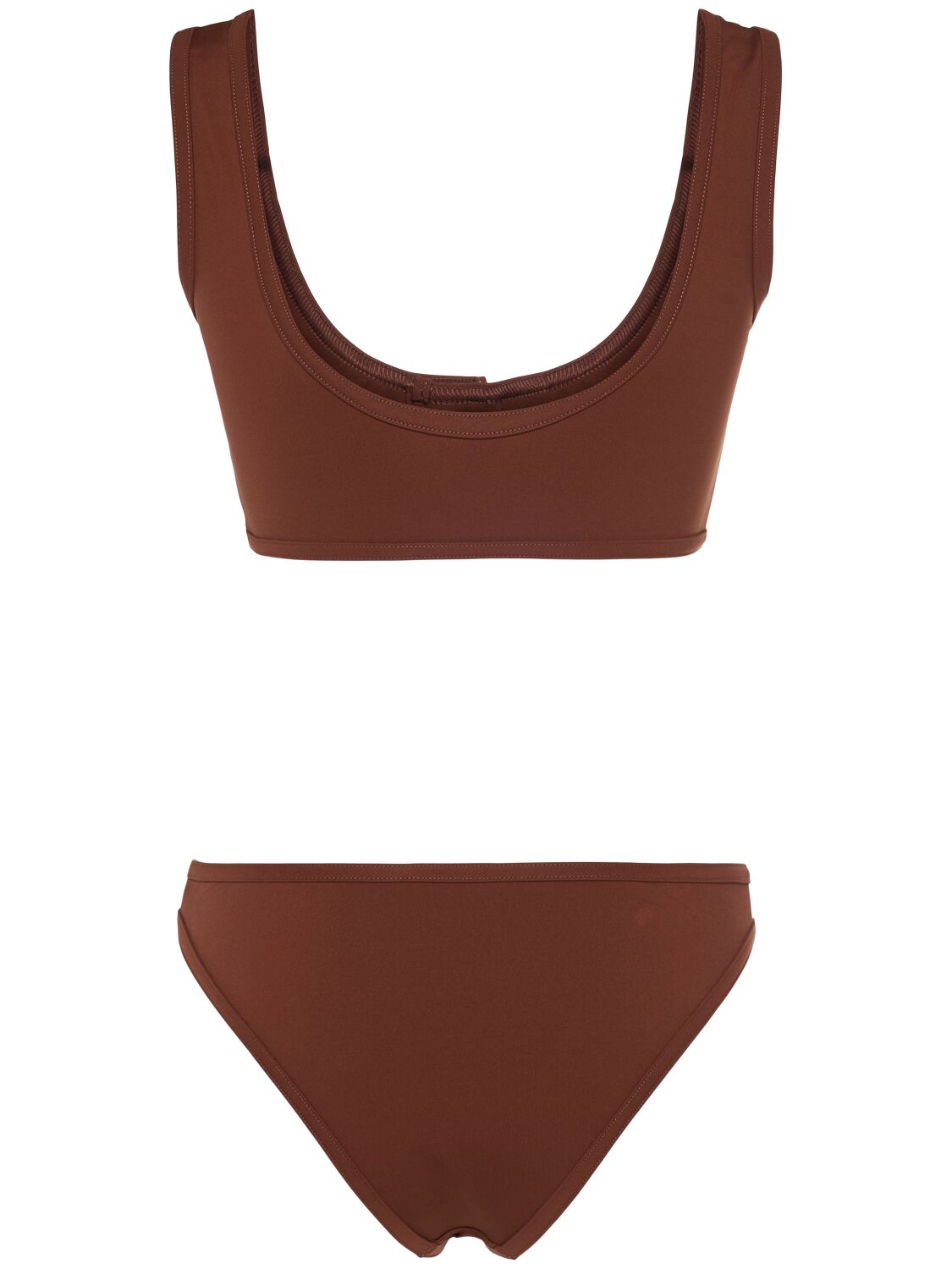 Shop Bottega Veneta Nylon Bikini Set In Pecan