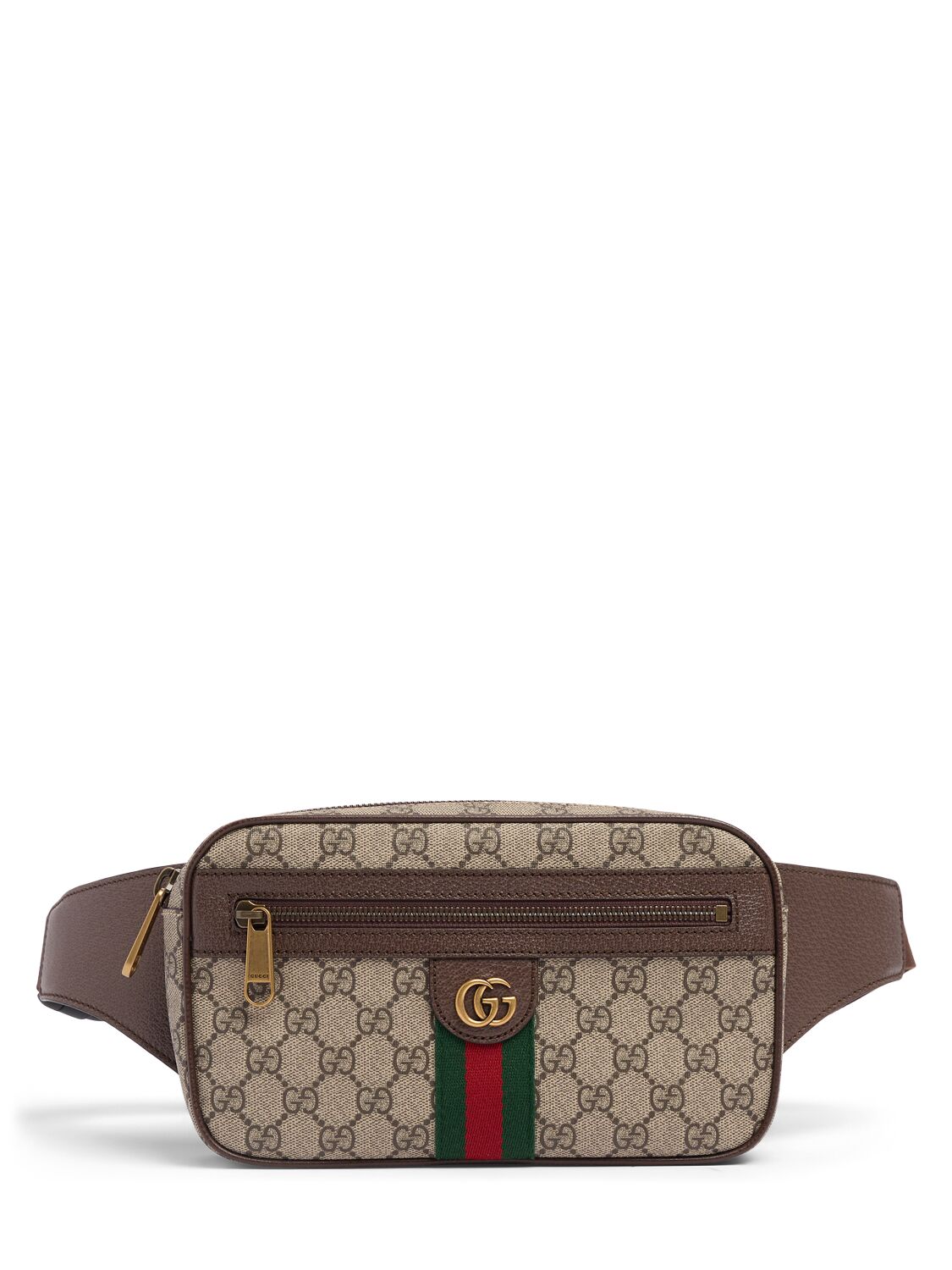 Shop Gucci Ophidia Gg Canvas Belt Bag In Beige,brown