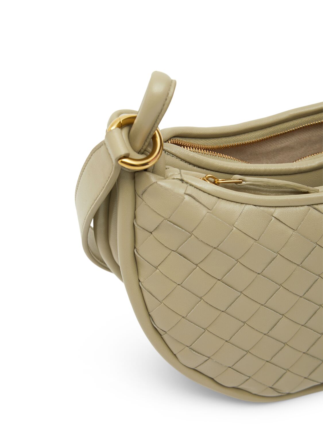 Shop Bottega Veneta Gemelli Messenger Leather Cross-body Bag In Travertine