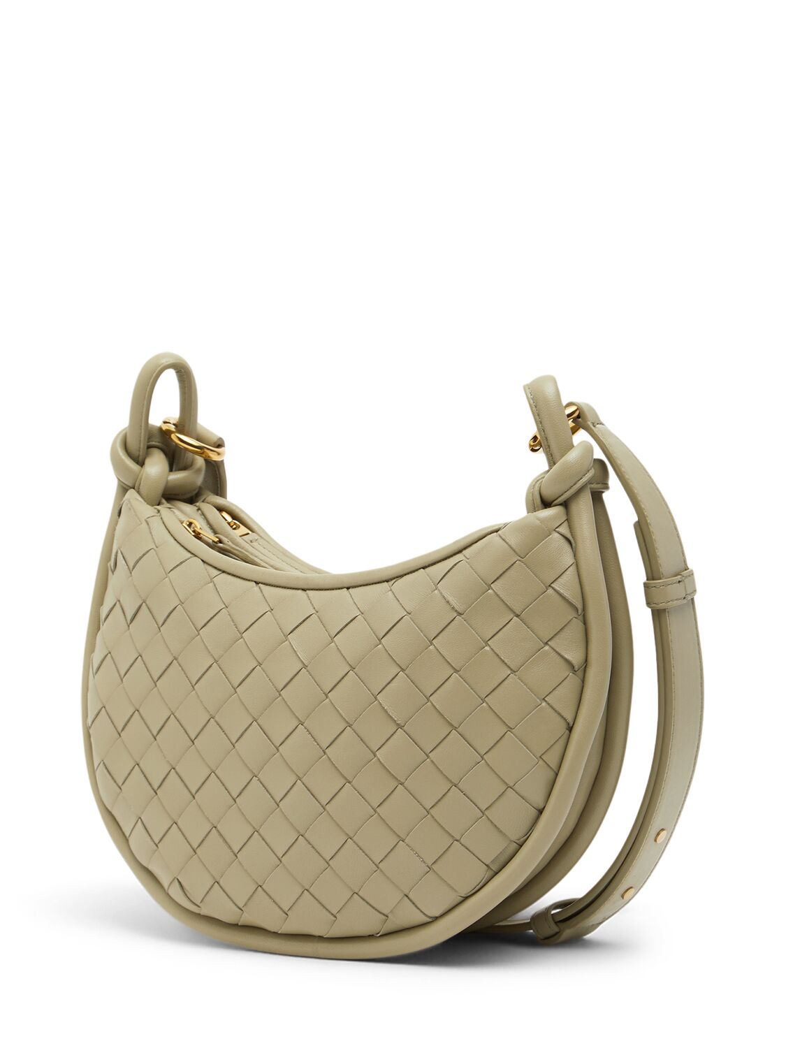 Shop Bottega Veneta Gemelli Messenger Leather Cross-body Bag In Travertine