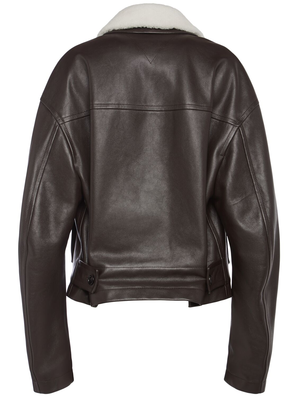 Shop Bottega Veneta Leather Jacket In Fondant