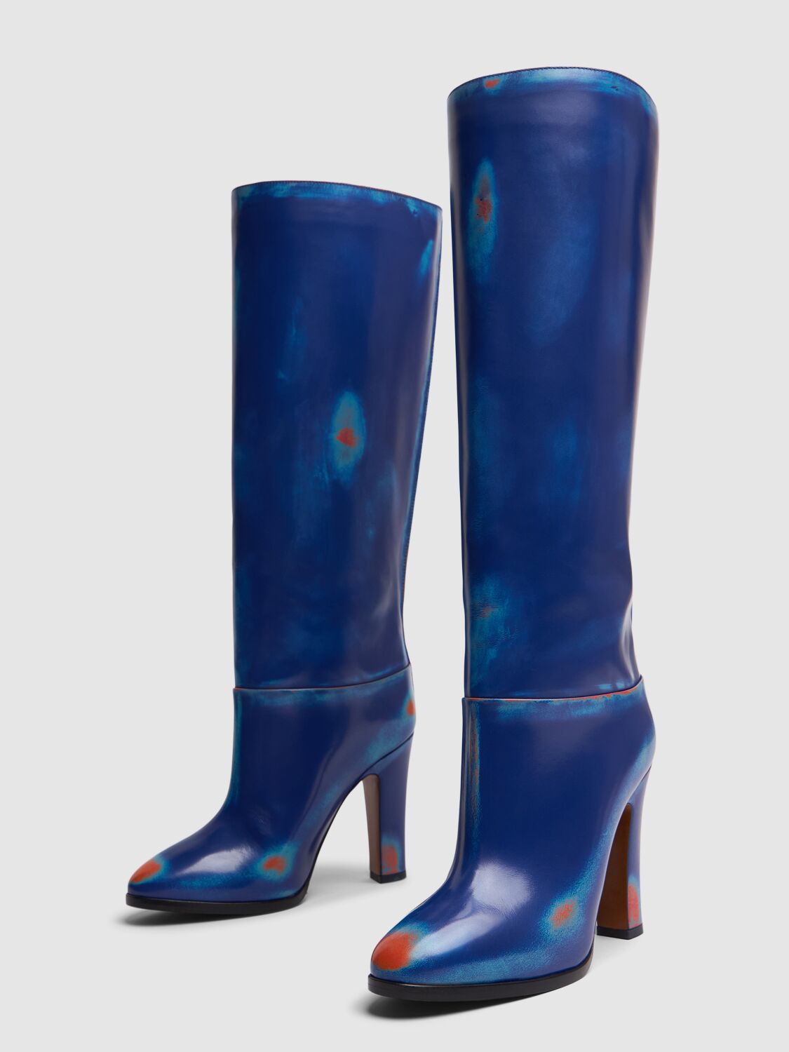 Shop Vivienne Westwood 105mm Midas Leather Boots In Blue,pink