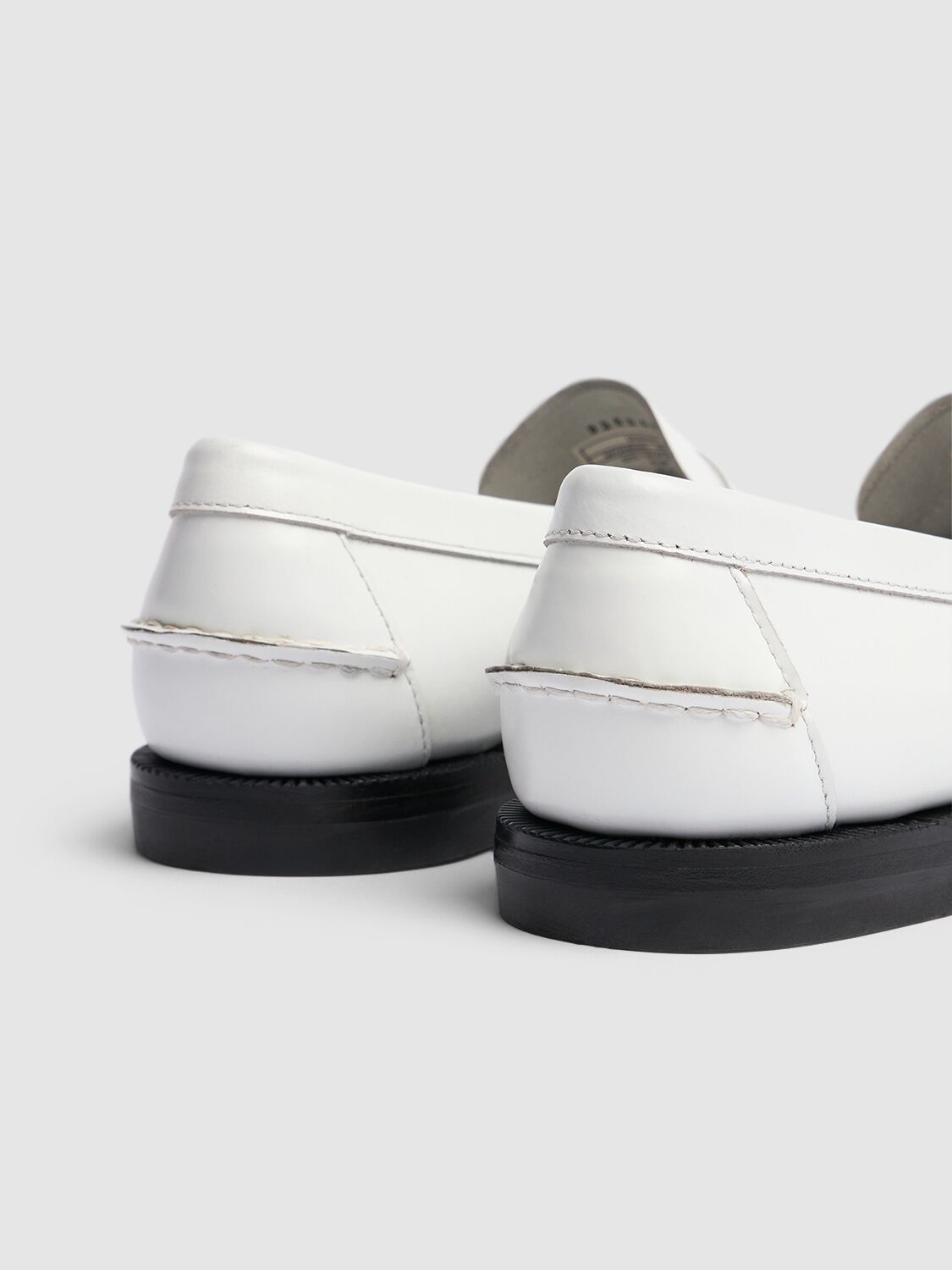 Shop Sebago Classic Dan Pigment Leather Loafers In White