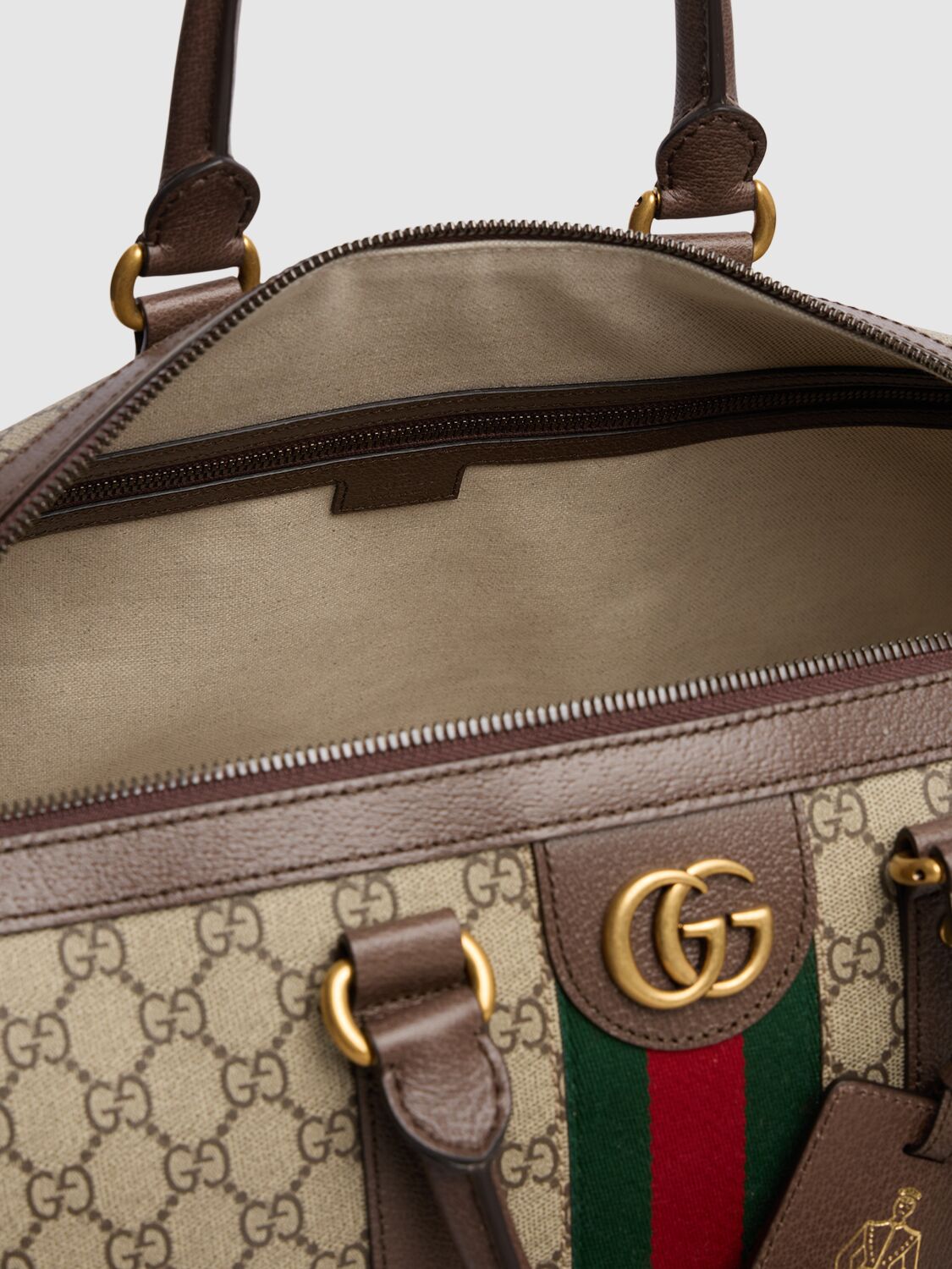 Shop Gucci Savoy Gg Duffle Bag In Beige,brown