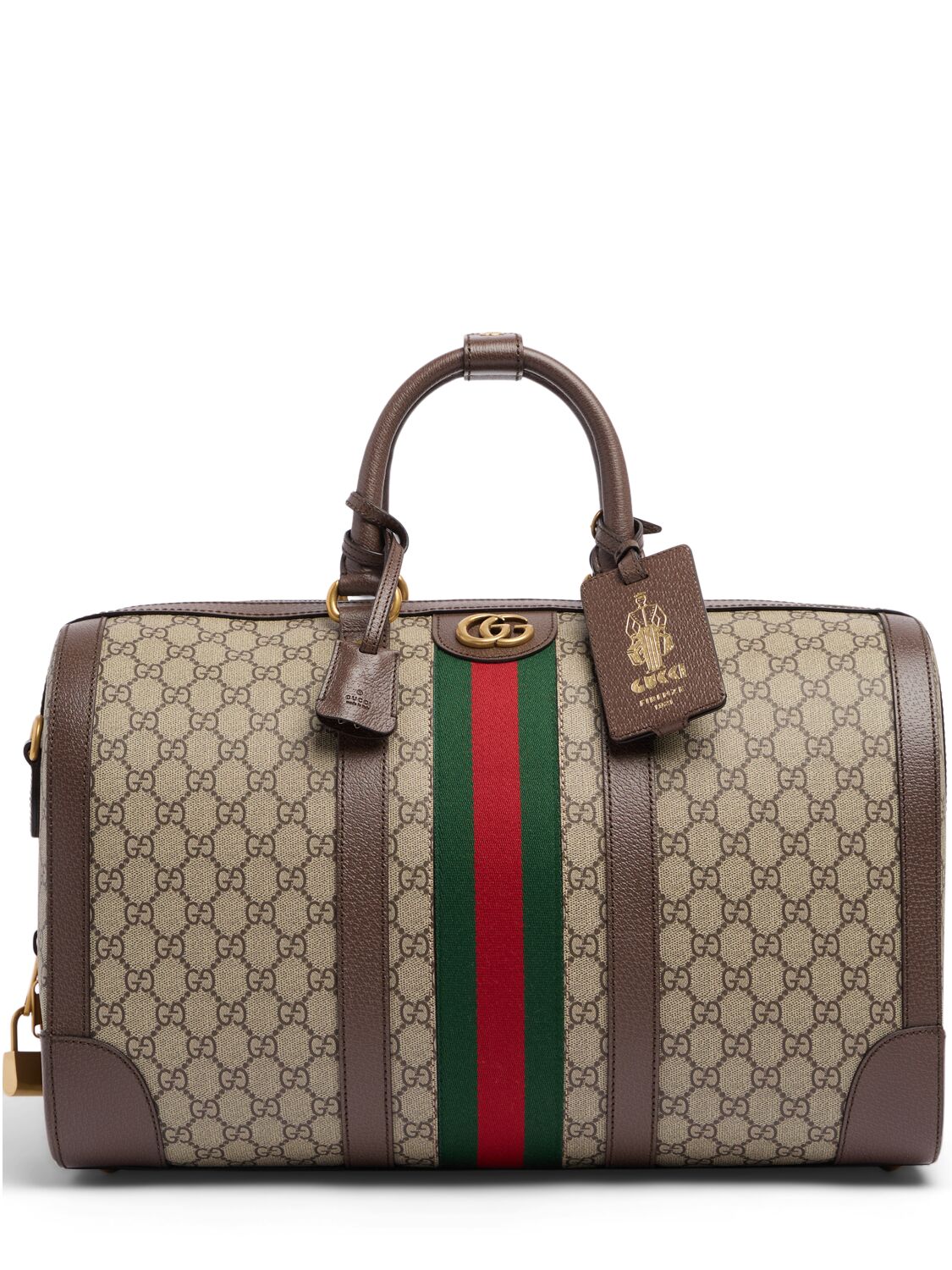 Gucci Savoy Gg Duffle Bag In Beige,brown