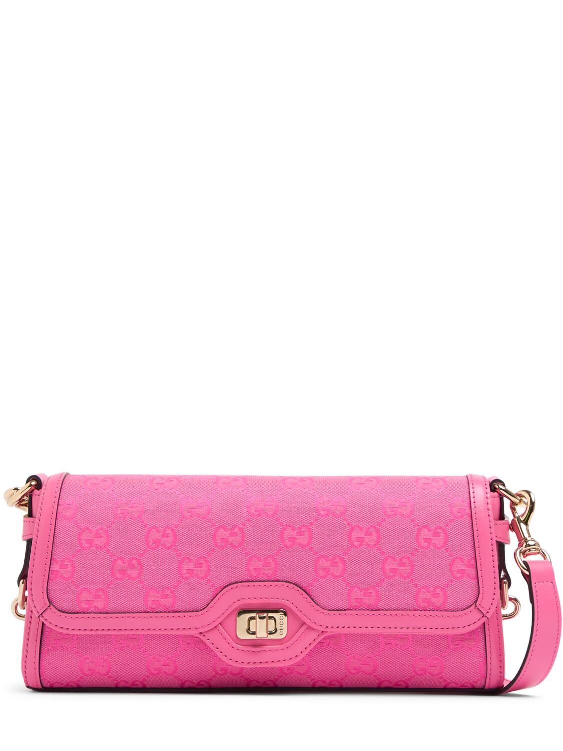 Gucci Small Luce Canvas Shoulder Bag In Pink