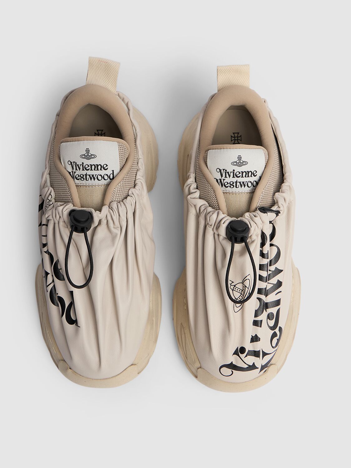 Shop Vivienne Westwood Romper Bag Leather Sneakers In Off White