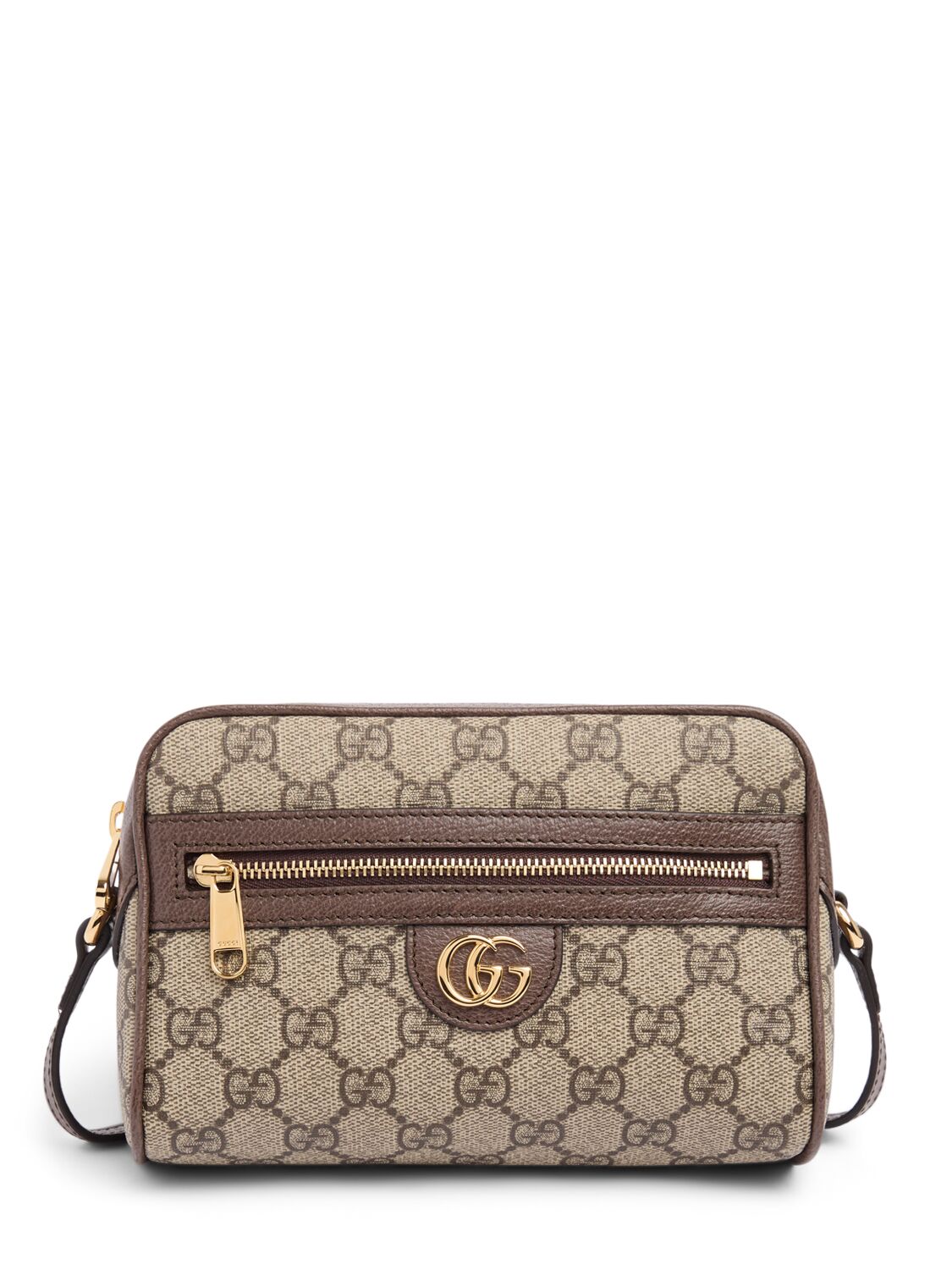 Shop Gucci Mini Ophidia Gg Canvas Shoulder Bag In Ebony