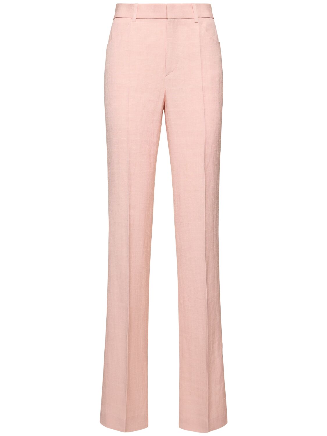 Petar Petrov Mid-rise Straight Leg Tailored Trousers In Light Pink