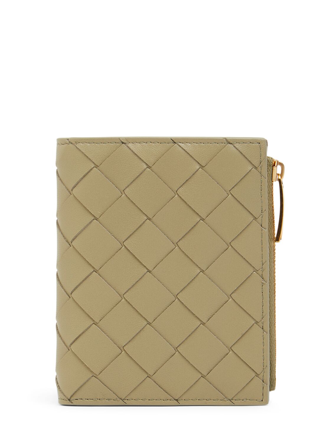 Bottega Veneta Intrecciato Small Bi-fold Leather Wallet In Travertine