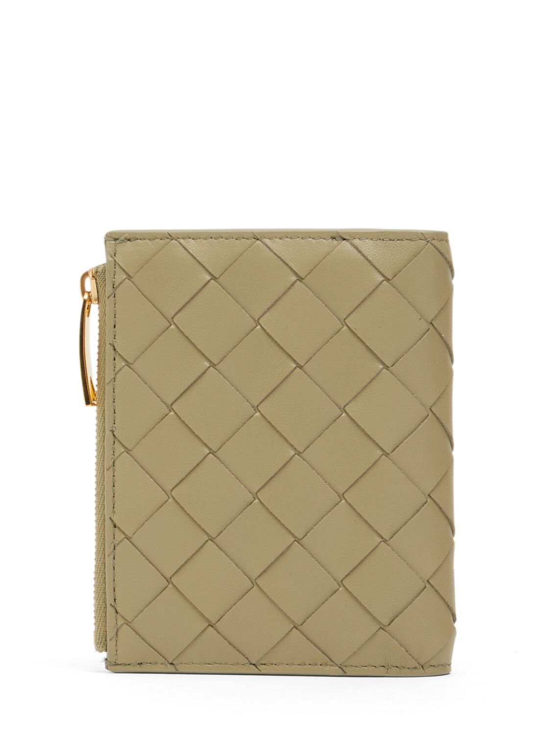 Shop Bottega Veneta Intrecciato Small Bi-fold Leather Wallet In Travertine