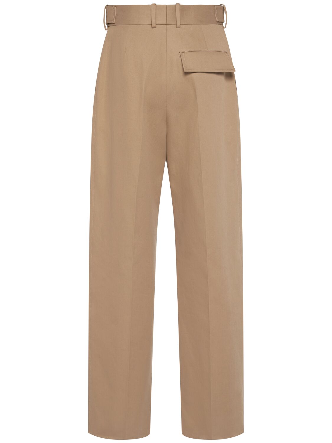 Shop Bottega Veneta Cotton Twill Tapered Pants In Desert Taupe