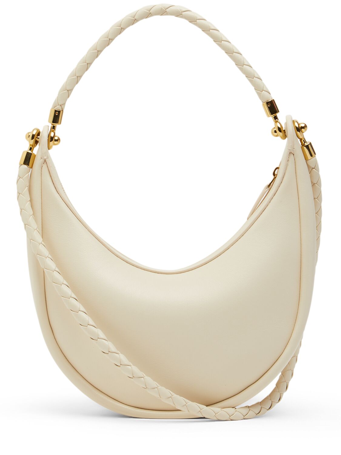 Shop Bottega Veneta Small Hula Hoop Leather Shoulder Bag In Sea Salt