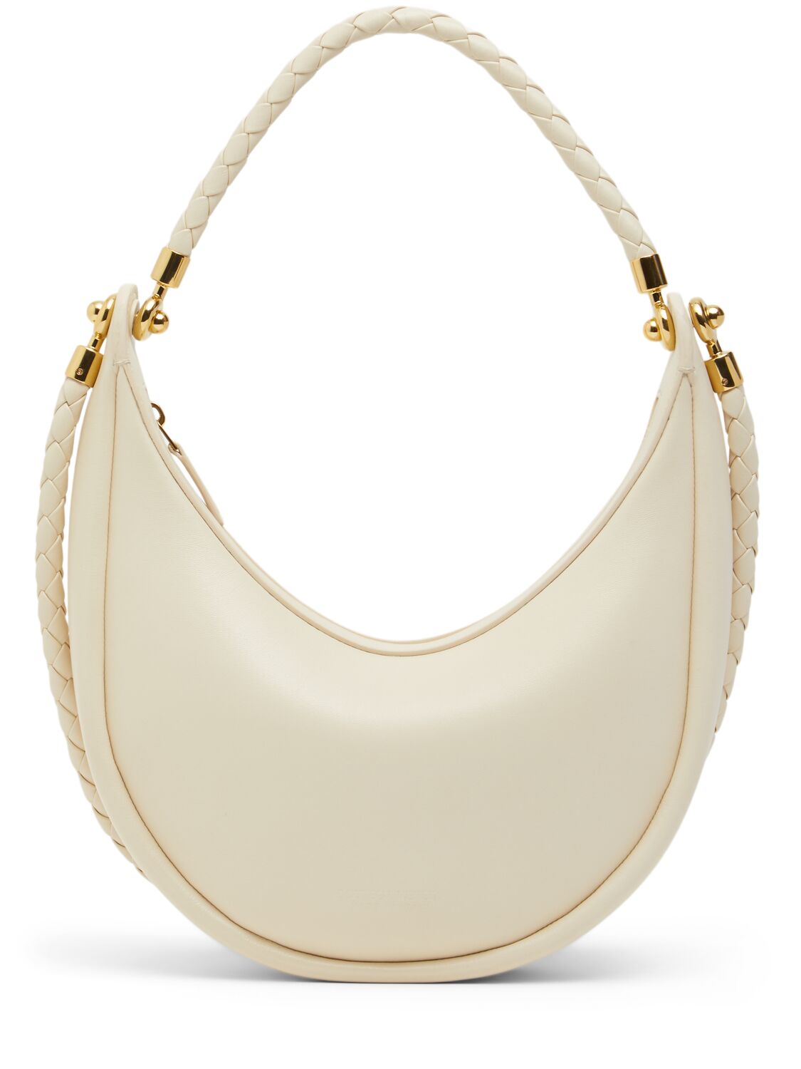 Shop Bottega Veneta Small Hula Hoop Leather Shoulder Bag In Sea Salt