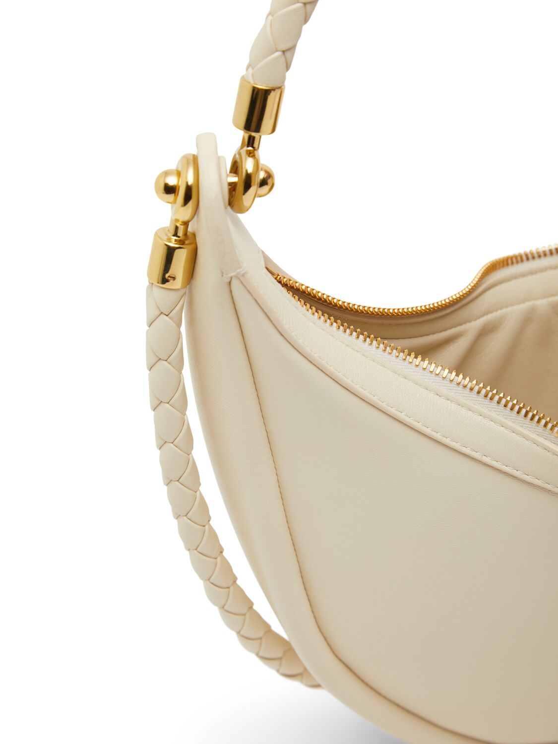 Shop Bottega Veneta Small Hula Hoop Leather Shoulder Bag In Sea Salt