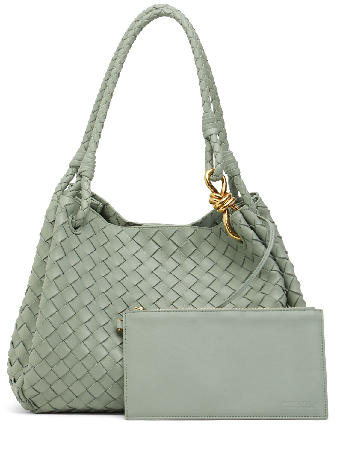 Shop Bottega Veneta Large Parachute Leather Bag In New Sauge