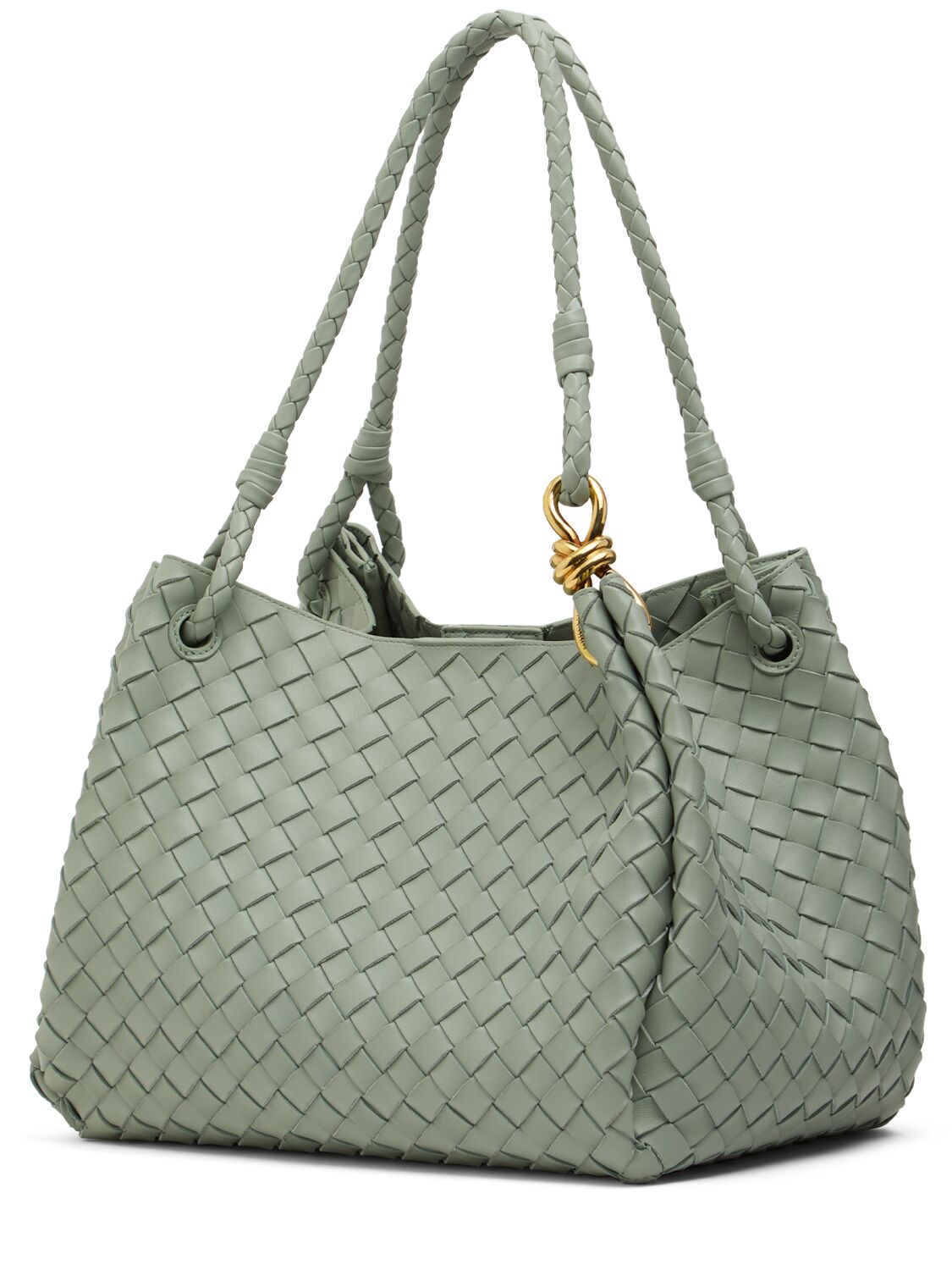 Shop Bottega Veneta Large Parachute Leather Bag In New Sauge