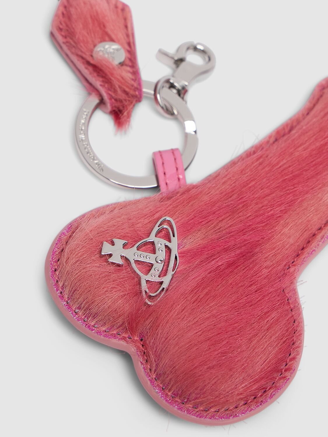 Shop Vivienne Westwood Ponyhair Penis Keyring In Pink