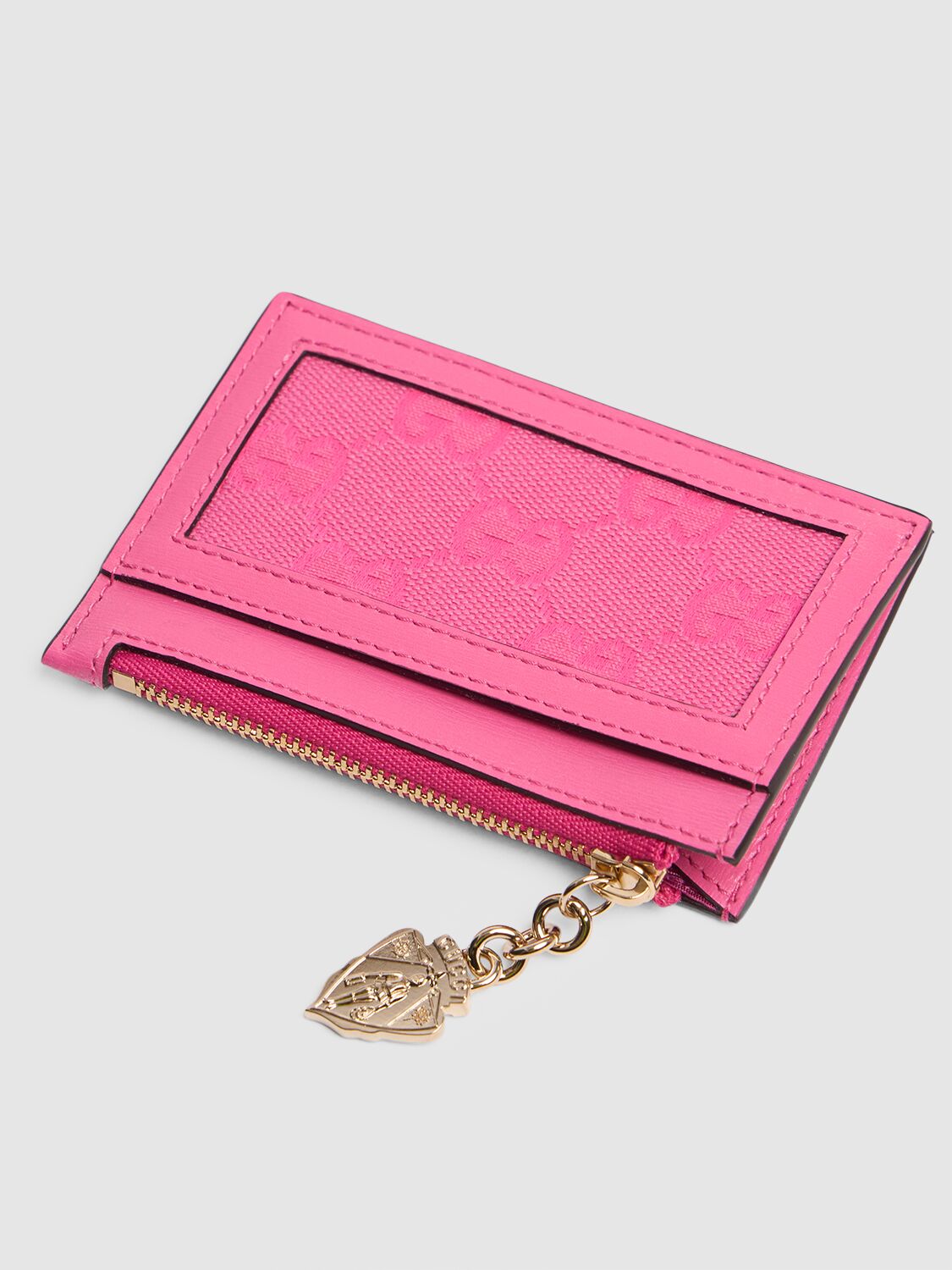 Shop Gucci Luce Leather & Gg Canvas Wallet In Rose