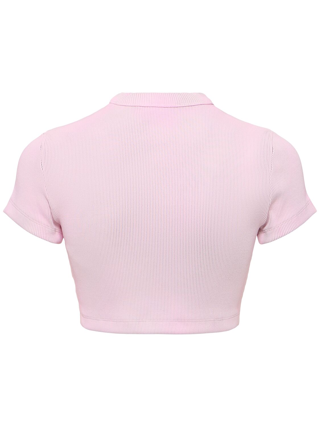 Shop Alexander Wang Cropped Short Sleeve Cotton T-shirt In Pink