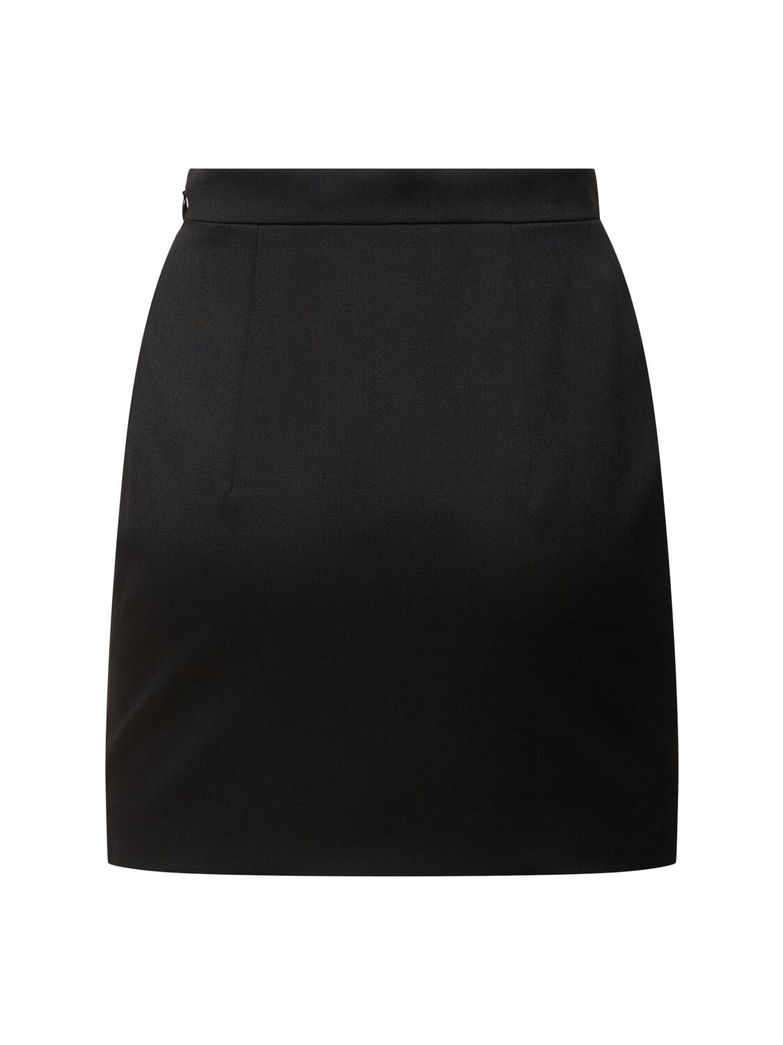 Shop Alessandra Rich Light Wool High Waist Mini Skirt In Black