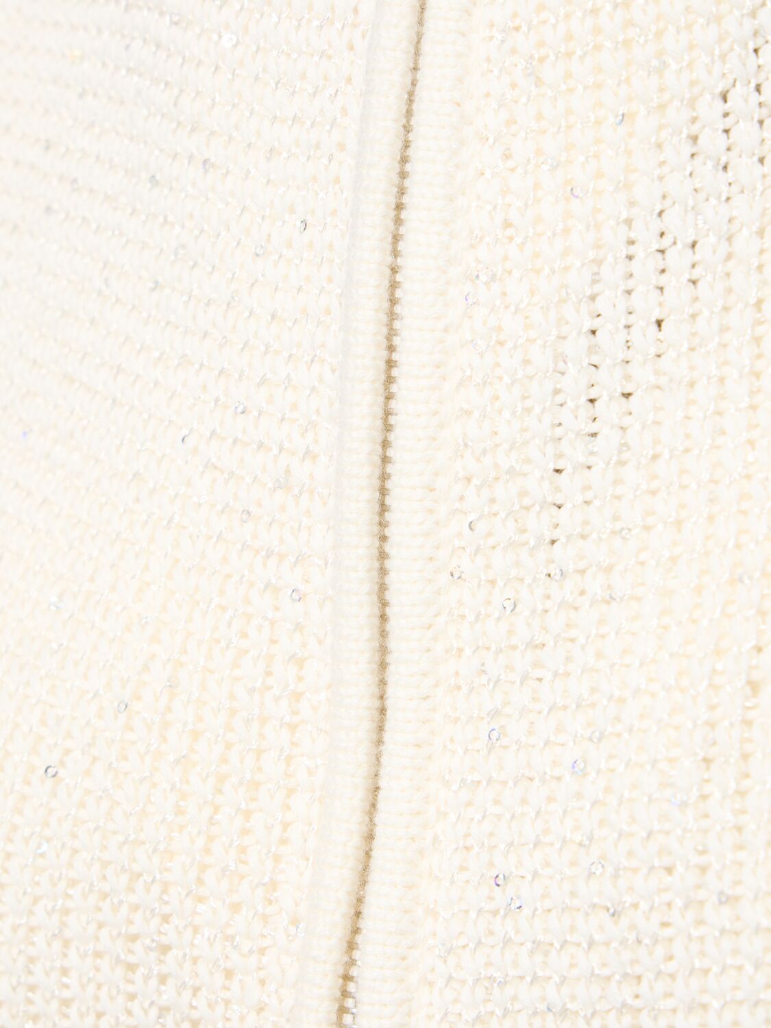 Shop Alessandra Rich High Neck Sequined Knit Vest W/zip In White