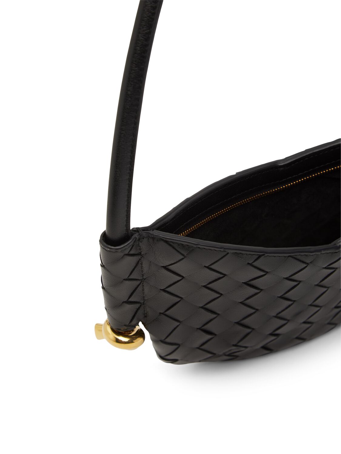 Shop Bottega Veneta Mini Solstice Leather Shoulder Bag In Black