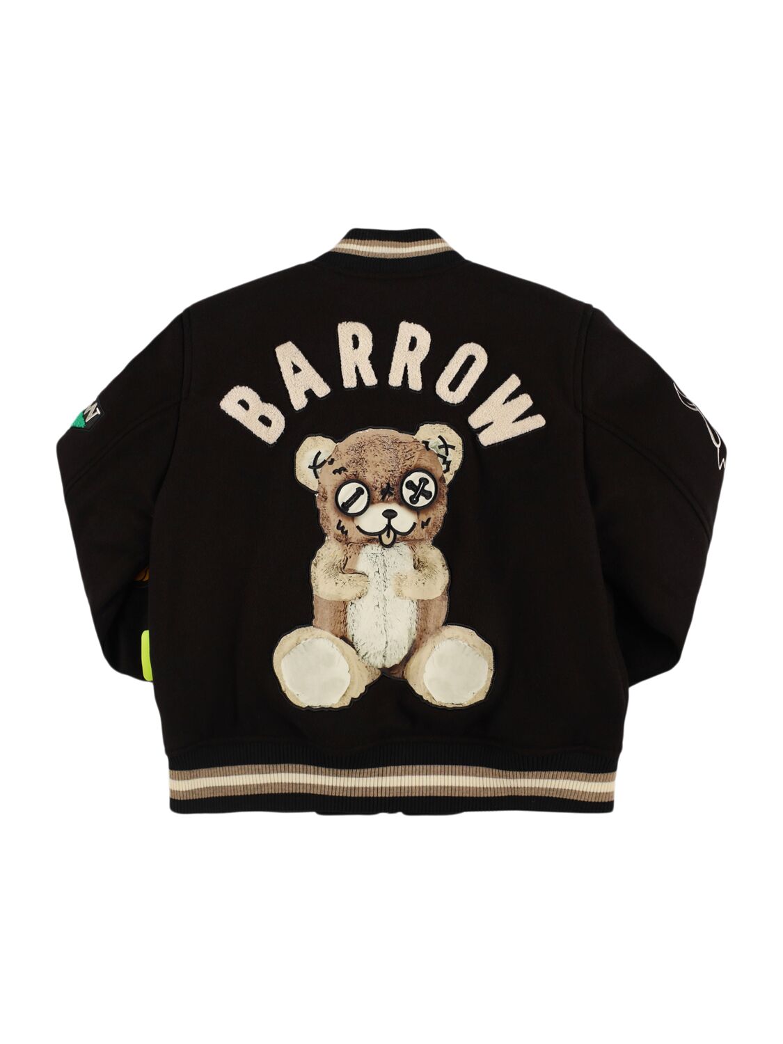 Shop Barrow Acrylic Blend Bomber Jacket W/patches In Black