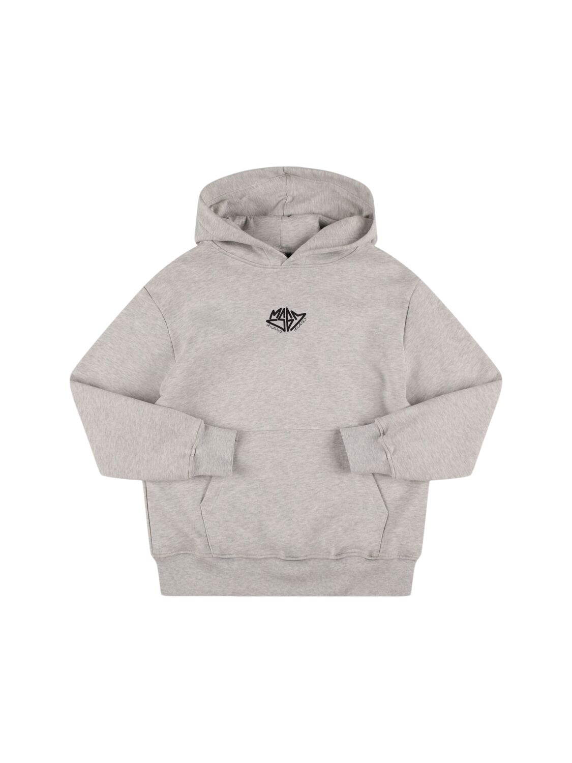 Msgm Printed Cotton Sweatshirt Hoodie In Gray