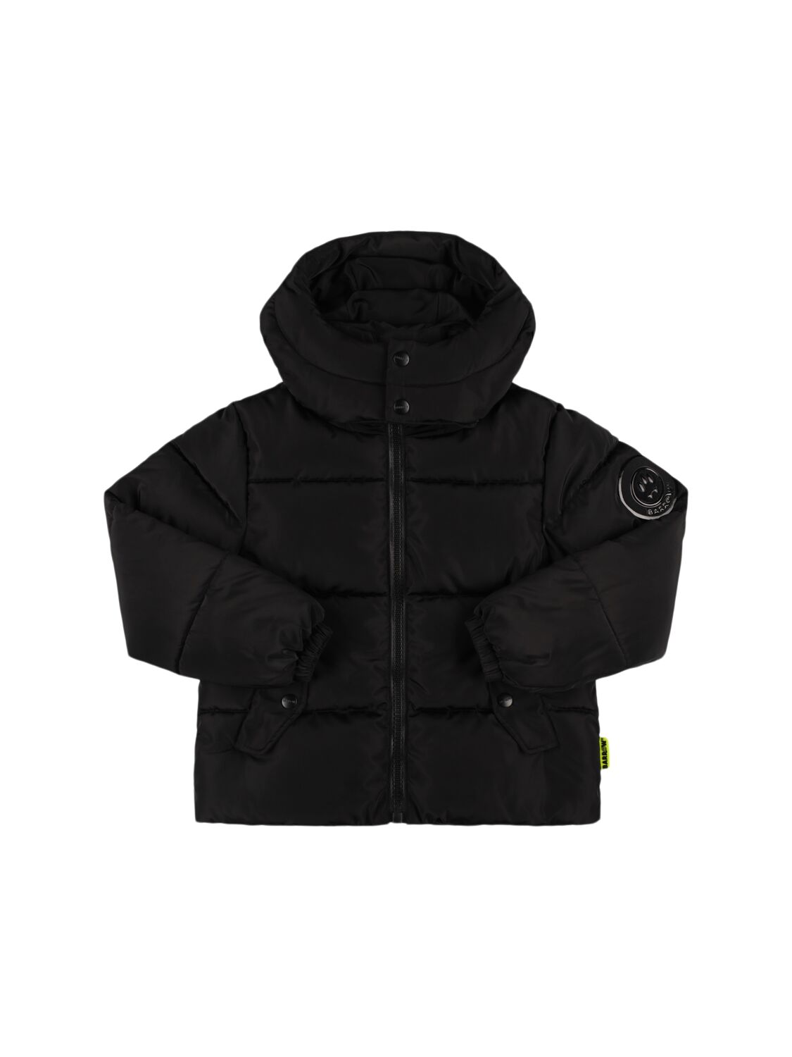 Barrow Hooded Poly Puffer Jacket In Black