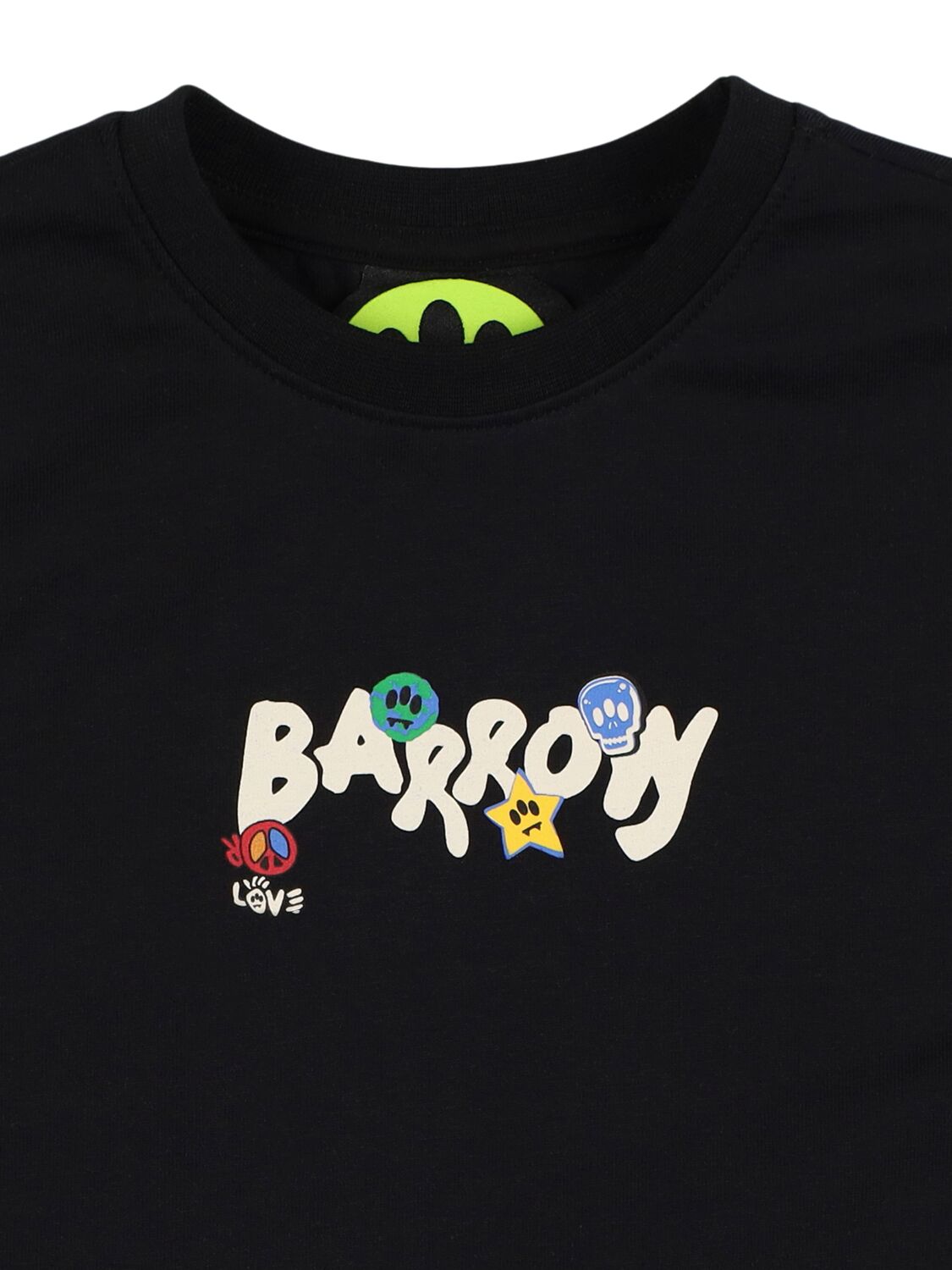 Shop Barrow Printed Cotton Jersey T-shirt In Black