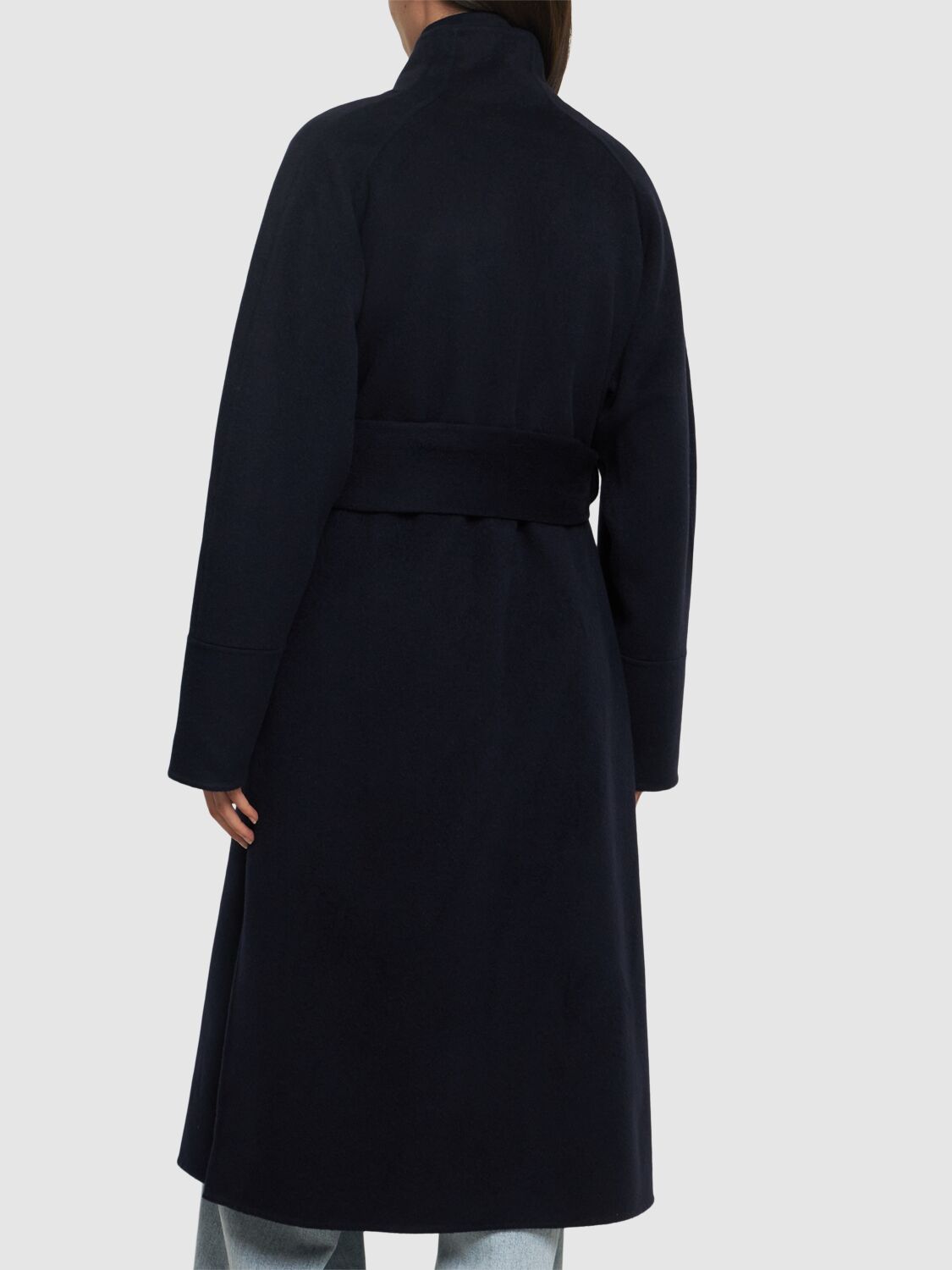 Shop Soeur Cesar Wool Blend Long Coat In Navy