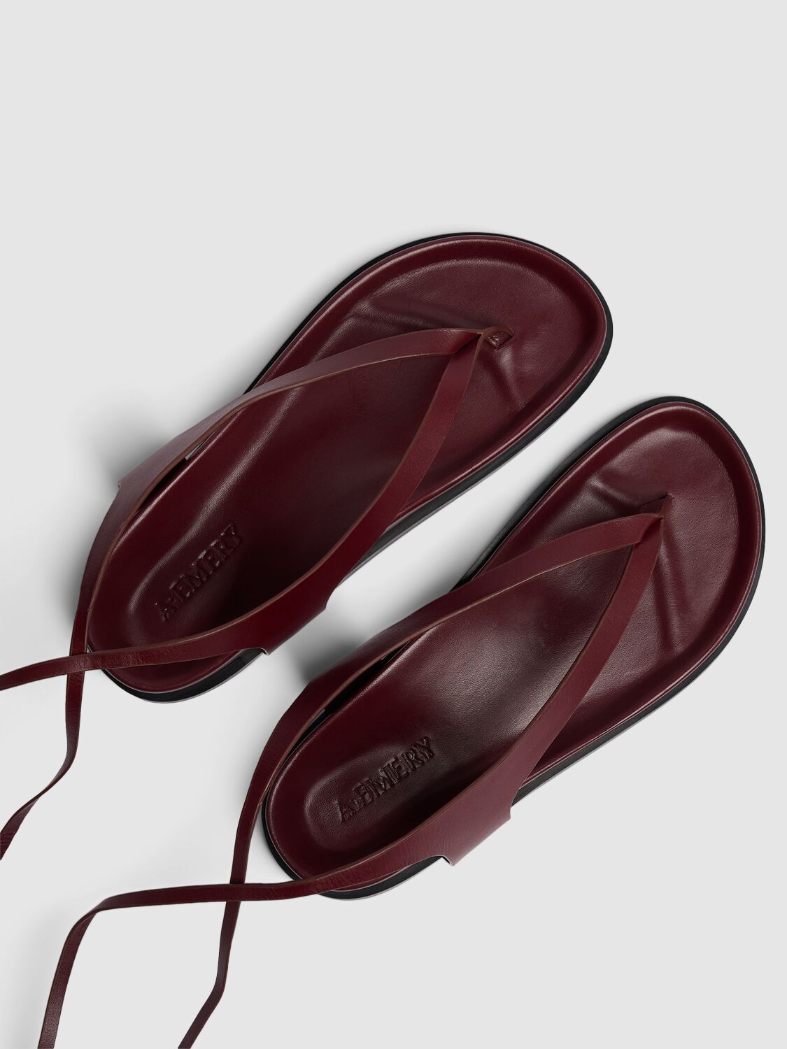 Shop A.emery 10mm Shel Leather Sandals In Merlot