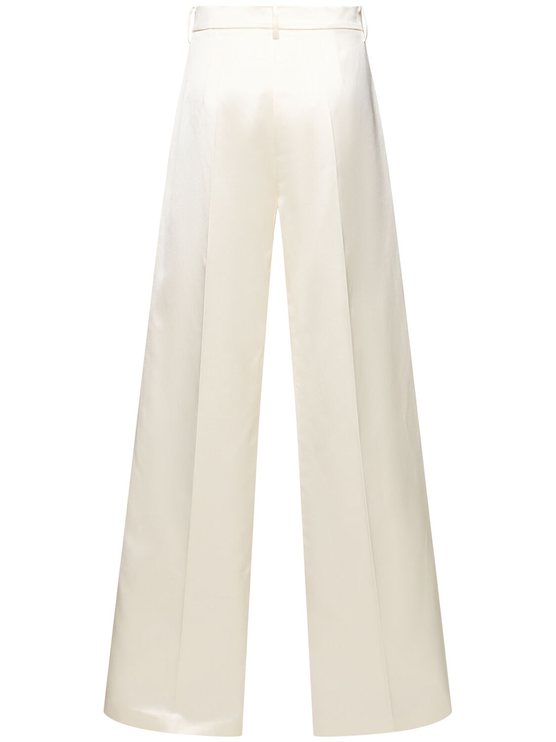 Shop Magda Butrym Satin Pants In Ivory